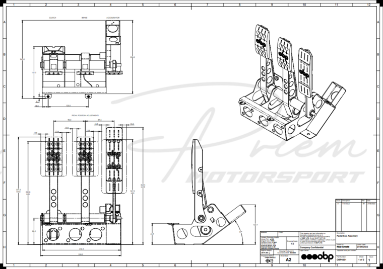 OBP Track Pro v2 pedal box Gepolijst