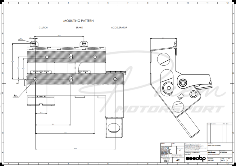 OBP Track Pro v2 pedal box Zwart