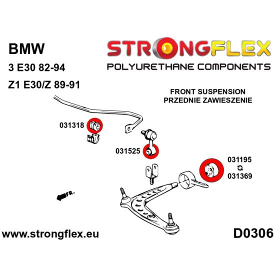 BMW E30 II (82-91) Strongflex Volledige ophangingsbus