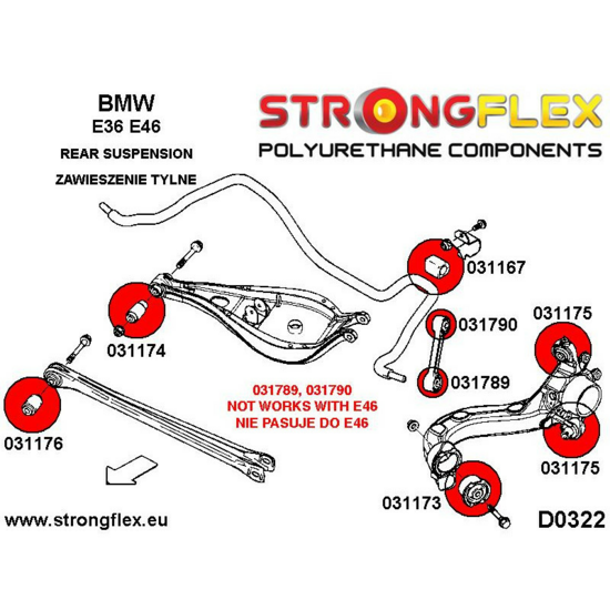 BMW E36 (90-99) Strongflex Volledige ophangingsbus set - Sport