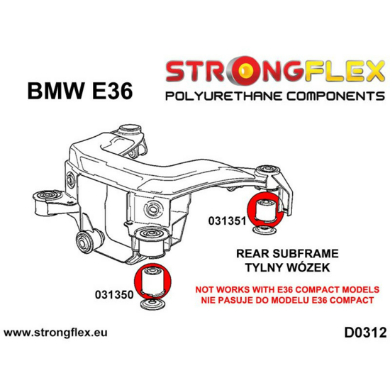 BMW E36 (90-99) Strongflex Volledige ophangingsbus set - Sport