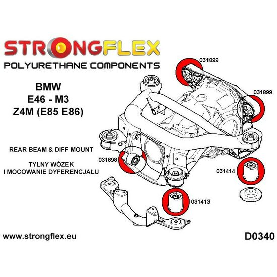 BMW E46 (00-06) M3 Volledige ophangingsbus set - Sport