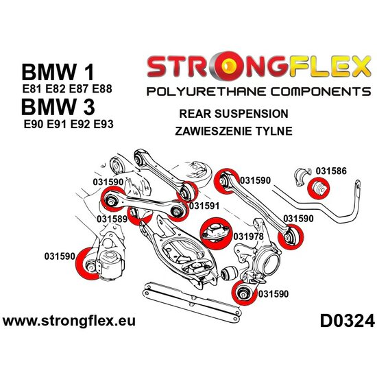 BMW E90 / E91 / E92 / E93 (04-13) Volledige ophangingsbus set
