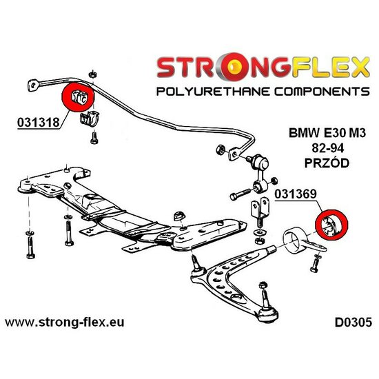 BMW E30 (82-91) Voorste stabilisatorstangbus 18-24mm