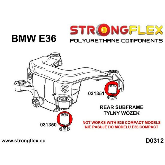 BMW E36 (90-99) Subframe montage bus set - SPORT