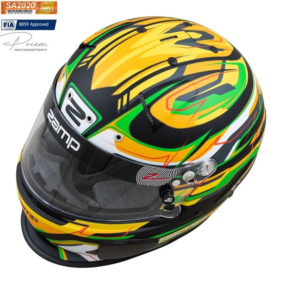 ZAMP RZ 70E FIA Helm Switch Green / Black / Yellow