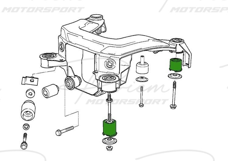 Massieve aluminium subframe bussen BMW E36