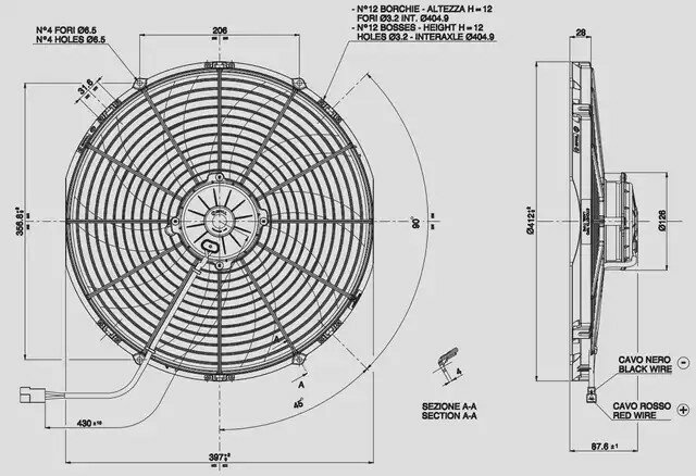 SPAL Ventilator 385mm / 16&quot; zuigend HD 3430 m&sup3;/h