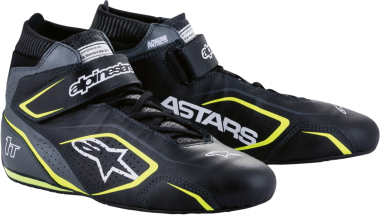 Alpinestars Race Schoenen Tech 1T V3 FIA / Zwart-Grijs-Geel