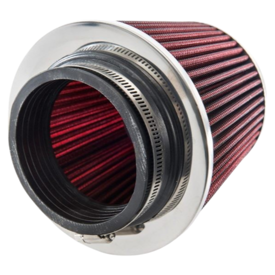 Universele Lucht Filter  (Power Filter) Rood Incl Adapter ringen &quot;60, 70, 76, 84, 90mm&quot;