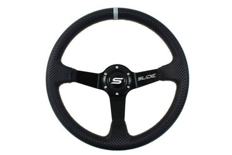 Slide Carbon stuur 350mm Silver Strip offset: 90mm
