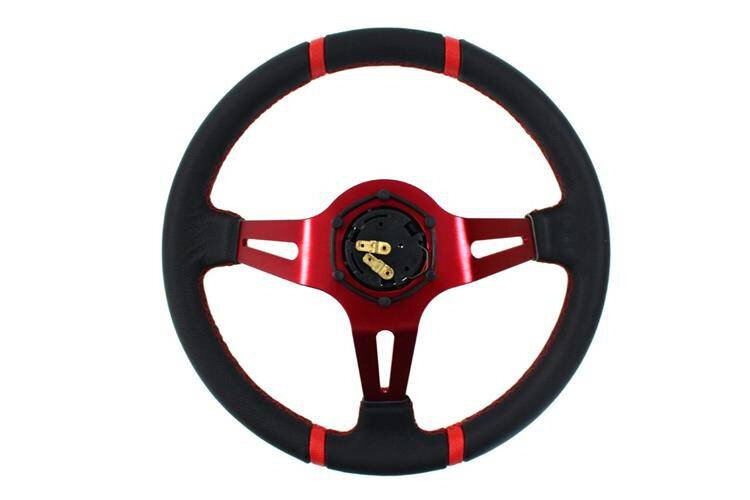 Slide Leer stuur 350mm Rood offset: 90mm