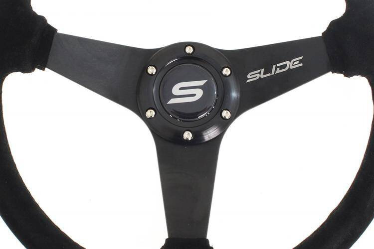 SLIDE Suede stuur 350mm Silver Strip offset: 20mm