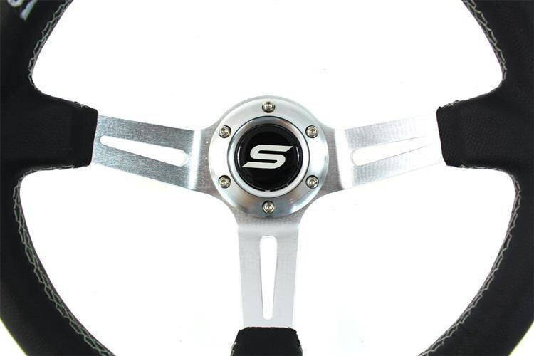 Slide Leer stuur 350mm Silver offset: 90mm