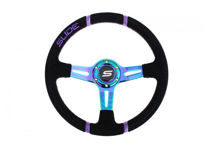 SLIDE Suede stuur 350mm NeoChrome offset: 45mm  