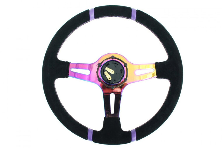 SLIDE Suede stuur 350mm NeoChrome offset: 45mm  
