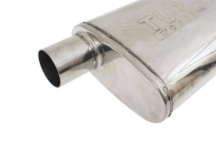 Turboworks Reflectie Midden Demper 70mm 304SS 355mm