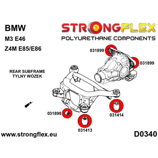 BMW E46 Subframe montage bus set - SPORT