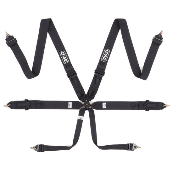 QSP 6-punts gordel Pro Plus FIA - Zwart