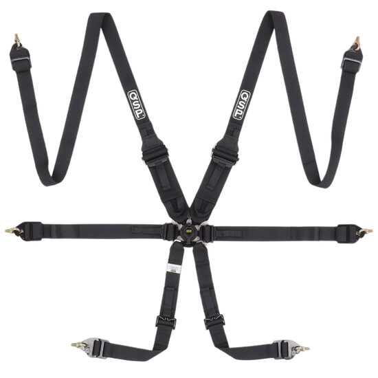 QSP 6-punts gordel FHR Endurance FIA - Zwart