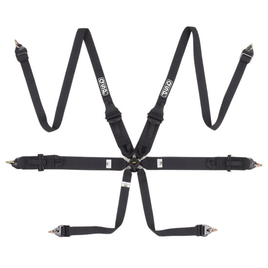 QSP 6-punts gordel FHR Touring FIA - Zwart