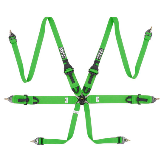 QSP 6-punts gordel FHR Touring FIA - Groen