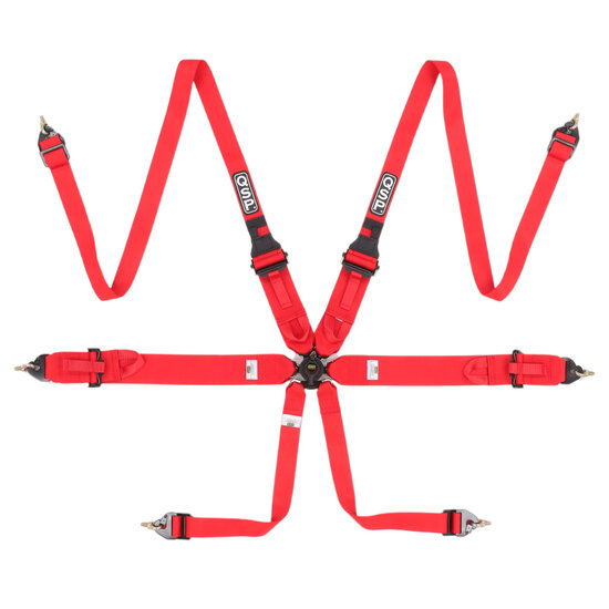 QSP 6-punts gordel FHR Touring FIA - Rood