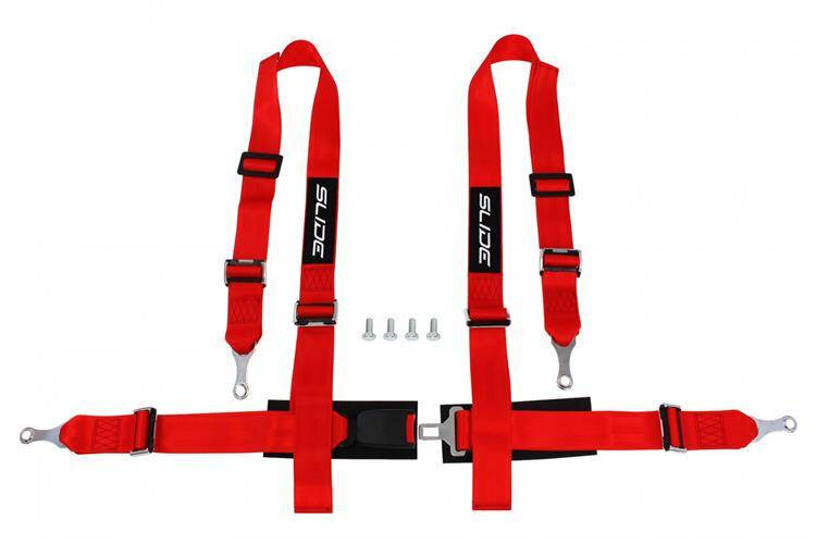 SLIDE 4-punts Veiligheidsgordel 2" Rood