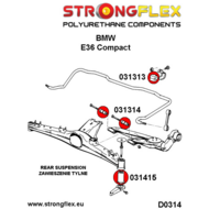 BMW E36 Compact (93-00) Strongflex Volledige ophangingsbus set - Sport