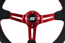 Slide Leer stuur 350mm Rood offset: 90mm