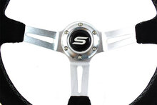 Slide Suede stuur 350mm Silver offset: 90mm