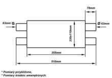 Turboworks Midden Demper 63,5mm LT 304SS 355mm