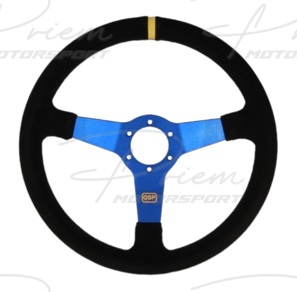QSP Sport stuur blauw su&egrave;de offset: 70mm