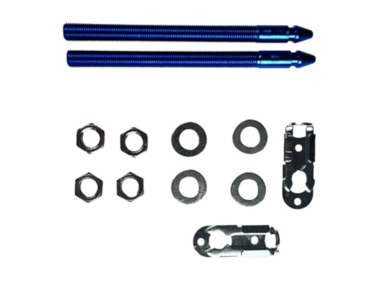 Hoodpin aluminium "Slide-latch / DZUS " stijl blauw