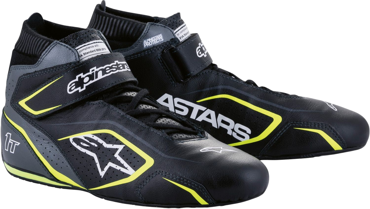 Alpinestars Race Schoenen Tech 1T V3 FIA / Zwart-Grijs-Geel