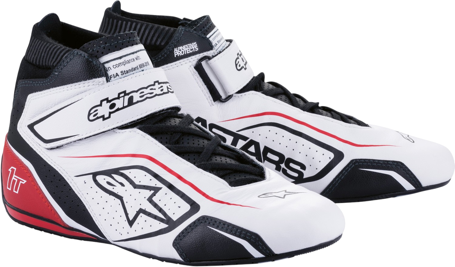 Alpinestars Race Schoenen Tech 1T V3 FIA /  Wit-Zwart-Rood