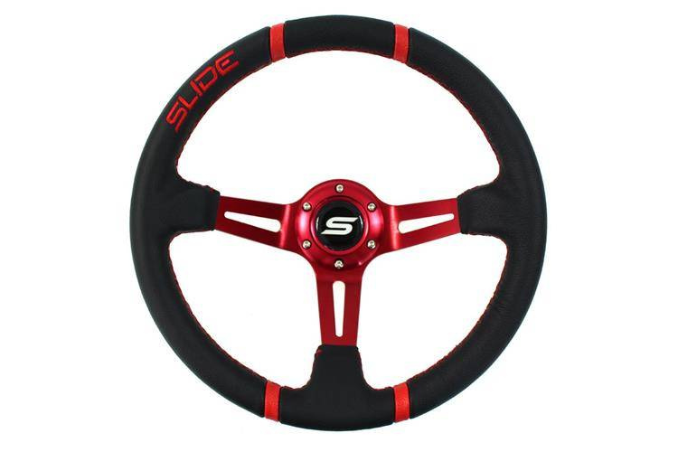 Slide Leer stuur 350mm Rood offset: 90mm