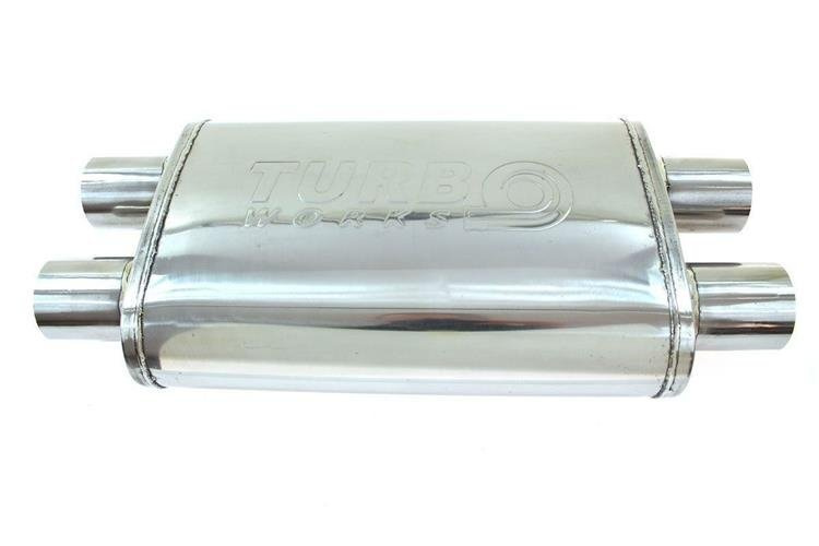 Turboworks Midden Demper 63,5mm LT 304SS 355mm