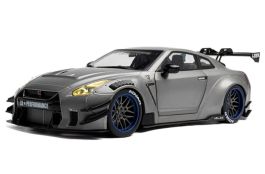 Nissan GT-R (R35) W/ Liberty Walk Bodykit 2.0 '23, zilver 1:18