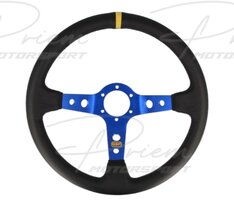 QSP Sport stuur blauw leder offset: 90mm