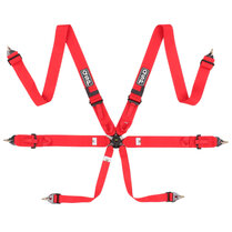QSP 6-punts gordel Pro Plus FIA - Rood