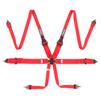 QSP 6-punts gordel FHR Touring FIA - Rood